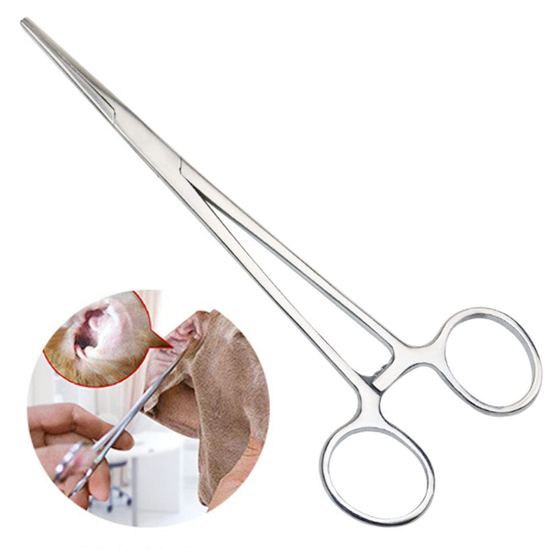 1 arterial forceps, tick removal, hemostatic tweezers in straight design for pets, tweezers made of stainless steel, dog cat pet scissors ear hair clip fishing scissors tool - PawsPlanet Australia