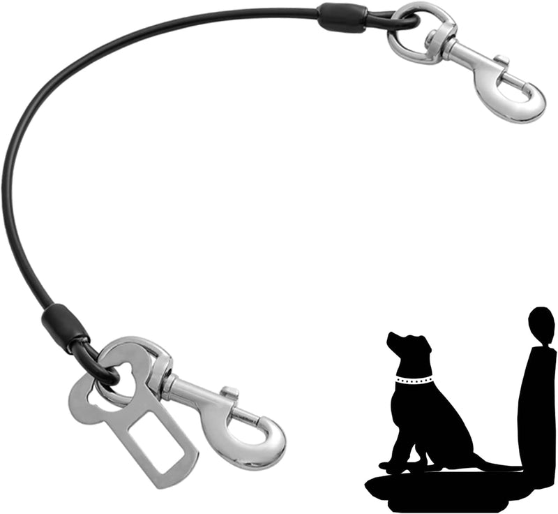 Mi Metty Dog Seat Belt Steel Wire Bite Resistant Dog Belt for Car Universal Plug Dog Seat Belt for Dogs Cats Pet Black 32 inch/80 CM - PawsPlanet Australia