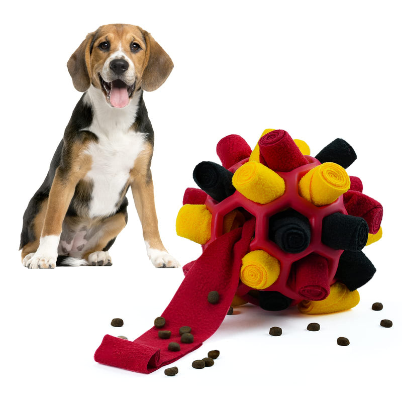 Larimuer Snuffle Ball for Dogs, Sniffing Carpet Snuffle Toy Interactive Dog Toy Portable Pet Snuffle Ball Toy for Small Medium Dogs Pet (Black Red Gold) Black Red Gold - PawsPlanet Australia