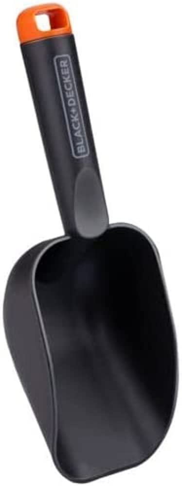 BLACK+DECKER garden shovel - round version - deep base - 28.5 cm - black - PawsPlanet Australia