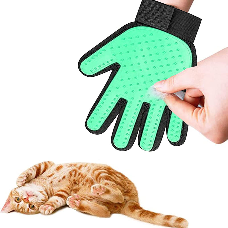 Washing glove for cats, cat gloves, cat glove grooming, cat glove brush, grooming glove made of silicone glove, cat brush, dog brush, grooming glove for pets, 1 green 1 green - PawsPlanet Australia