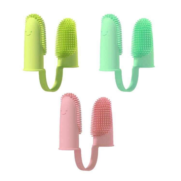 Dog Toothbrush, Dog Cat Finger Toothbrush, Pet Silicone Surround Toothbrush, Dog Dental Care Two Finger Toothbrush, Pack of 3 - PawsPlanet Australia