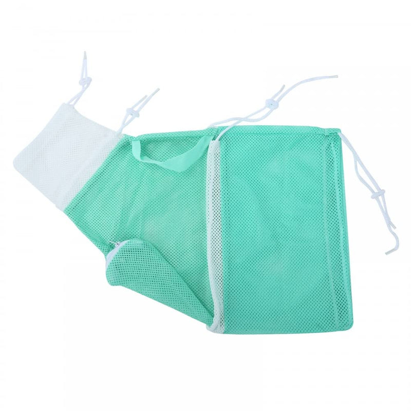 MiOYOOW Cat Bathing Bag, Breathable Kitten Shower Mesh Bag Adjustable Multifunction Cat Washing Mesh Bag for Bathing Nail Trimming Ears Clean Green White - PawsPlanet Australia