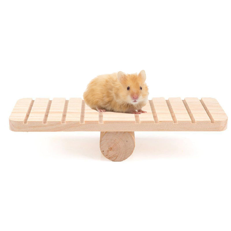 Hamster seesaw, wooden seesaw for hamsters, small pet seesaw, hamster seesaw, non-slip seesaw pet wooden bridge climbing, for hamsters, squirrels, guinea pigs, small animals - PawsPlanet Australia