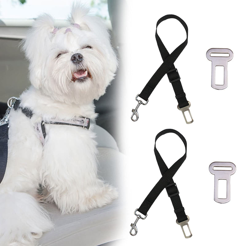 Dog belt for car, seat belt dog car, dog seat belt car, dog seat belt car, seat belt dog car, dog car, dog belt, dog harness car, car harness dog, dog belt car, 4 pieces black, 4 pieces - PawsPlanet Australia