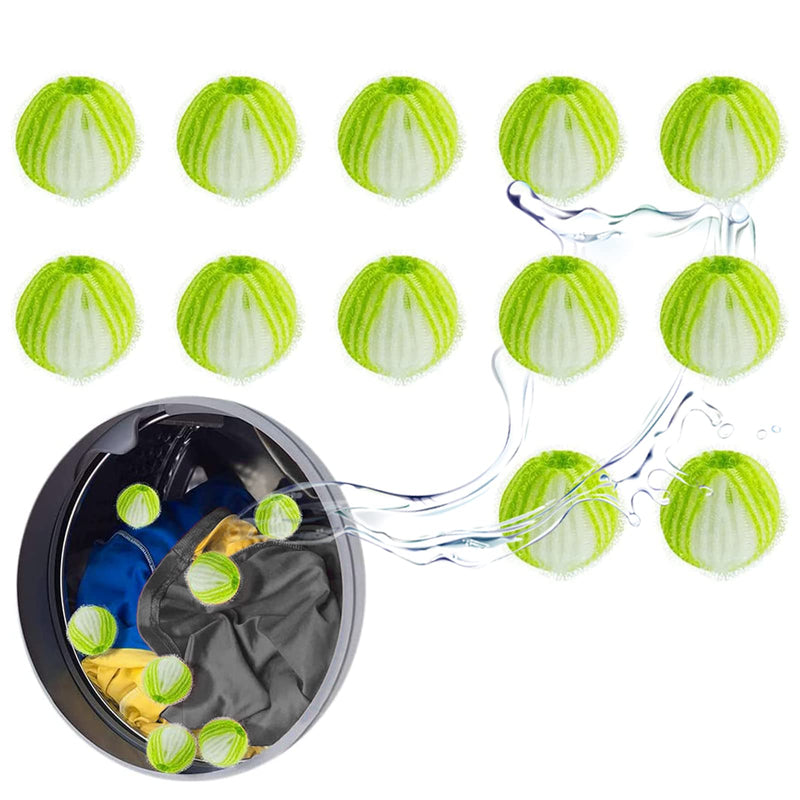 Pack of 12 lint balls for the washing machine, pet hair remover, washing machine, reusable hair catcher, washing machine for removing animal hair, lint (green). - PawsPlanet Australia