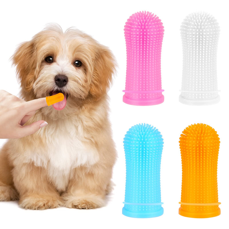 Pack of 4 finger toothbrushes for dogs, finger cots, dog dental care, finger toothbrush, dog toothbrush for small, medium and large dogs - PawsPlanet Australia