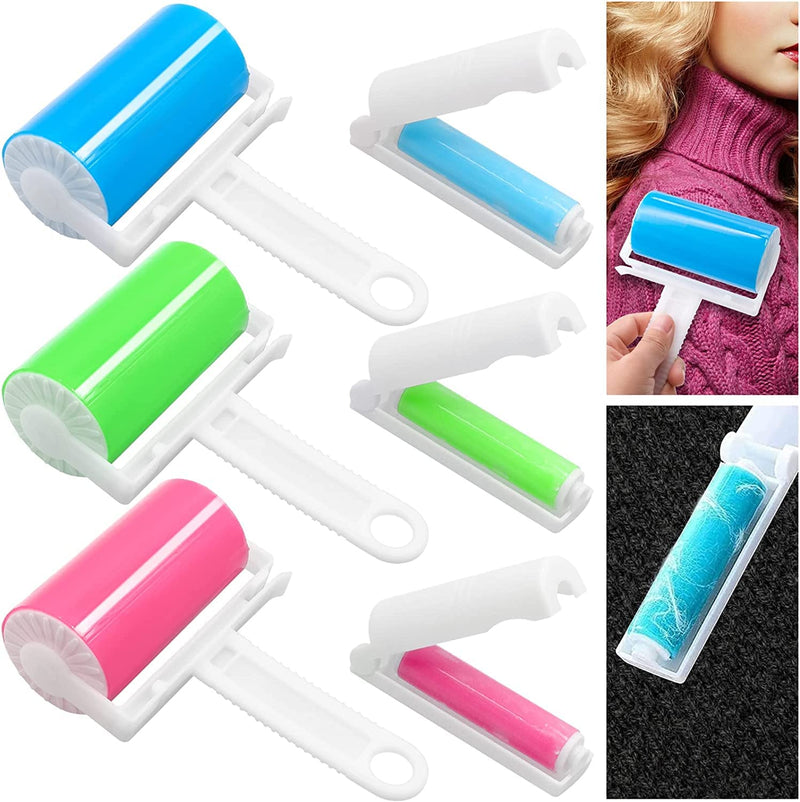 INHEMING Set of 6 washable lint rollers, reusable animal hair remover, lint roller for animal hair, lint brush for removing cat hair and dog hair, in 2 sizes, for sofa, car, bed, clothing - PawsPlanet Australia
