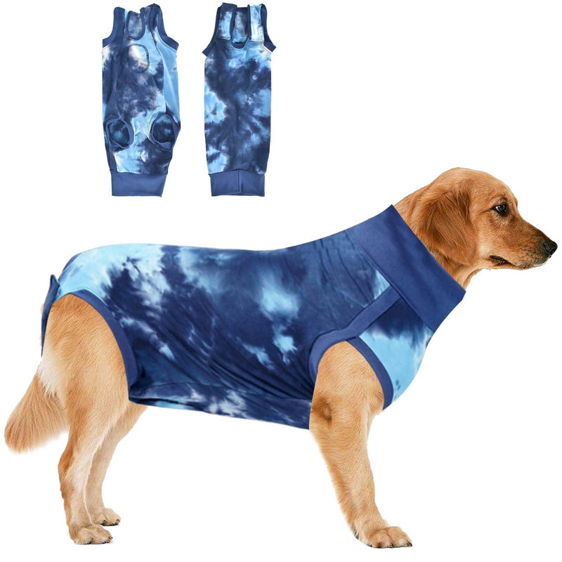 Recovery suit for dogs, wound protection for puppies, dog bodysuit after surgery castration male bodysuit for dogs after operations, replacement collar, prevents licking For small, medium and large dogs (L) L - PawsPlanet Australia