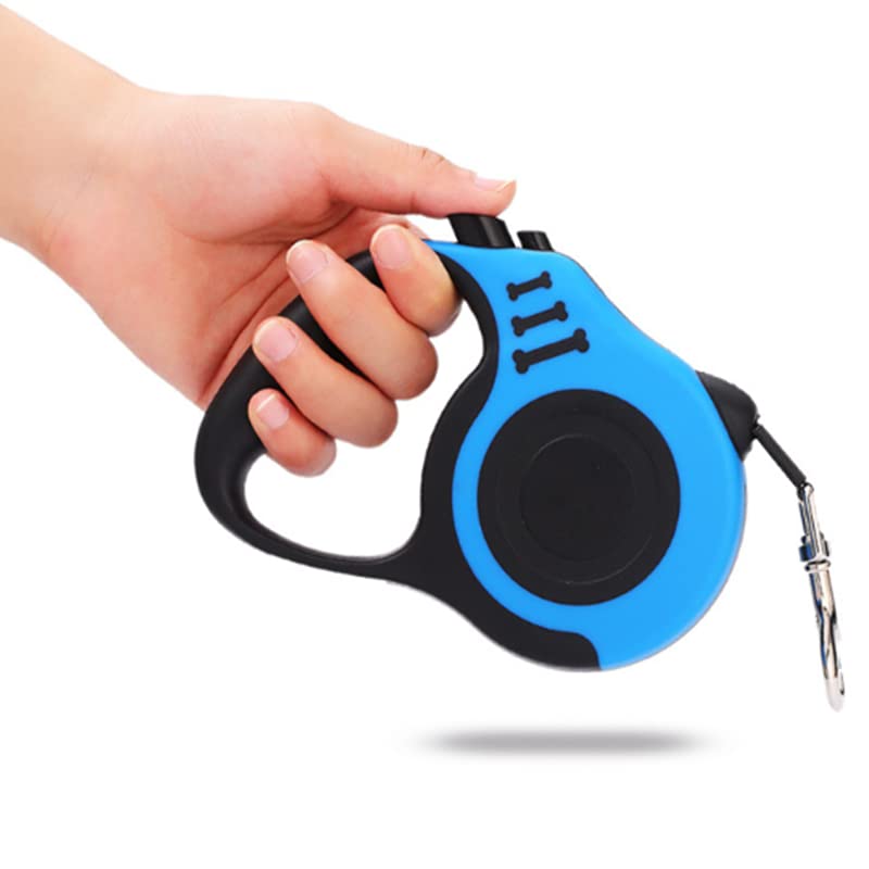 Extendable leash for dogs, roll-out dog leash, retractable dog leash 5m for small & large dogs up to 25kg, robust extendable leash for walking with smart braking system (blue) black - PawsPlanet Australia