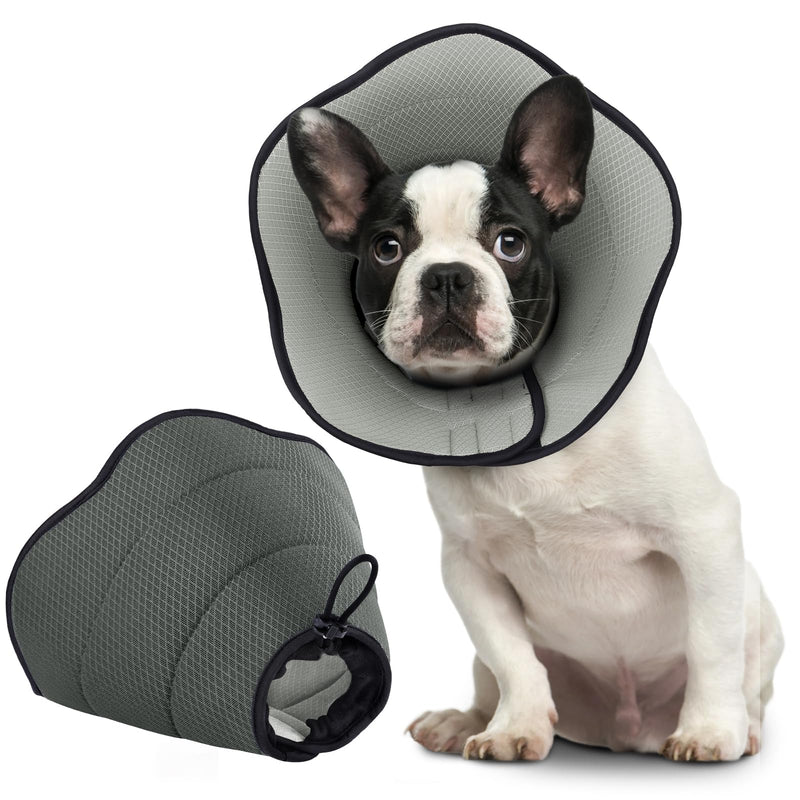 BONTHEE Dog Neck Collar, Breathable Pet Elizabethan Soft Protective Collar Dog After Surgery, Adjustable Elizabethan Collar for Large Dogs to Stop Licking Wound, Lightweight M Grey - PawsPlanet Australia
