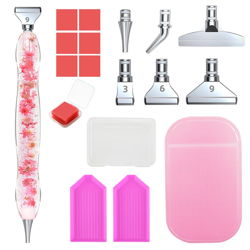 Vegena Diamond Painting Pen - Diamond Painting Accessories Pens Set with 6 Styles Interchangeable Metal Drill Bits, Diamond Painting Glue, Diamond Painting Tool for Diamond Painting DIY #01 - PawsPlanet Australia