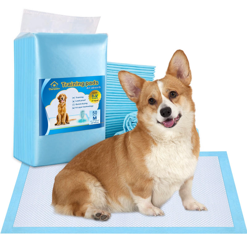 Ownpets Dog Training Pads Medium 60x45cm Leak Proof 6 Layer Pet Potty Training Pads with Quick Dry Surface for Pets Pack of 50 M:60x45cm - PawsPlanet Australia
