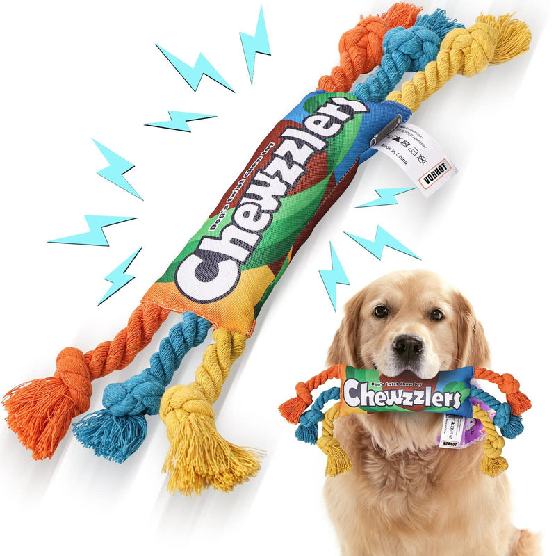 VORHOT Squeaky Dog Toy Made of Polyester, Tug of War Dog Toys with 6 Thick Rope Legs, Dog Chew Toy for Molar Vocalization, Interactive Toy for Large Medium Dogs Puppies, 36cm - PawsPlanet Australia