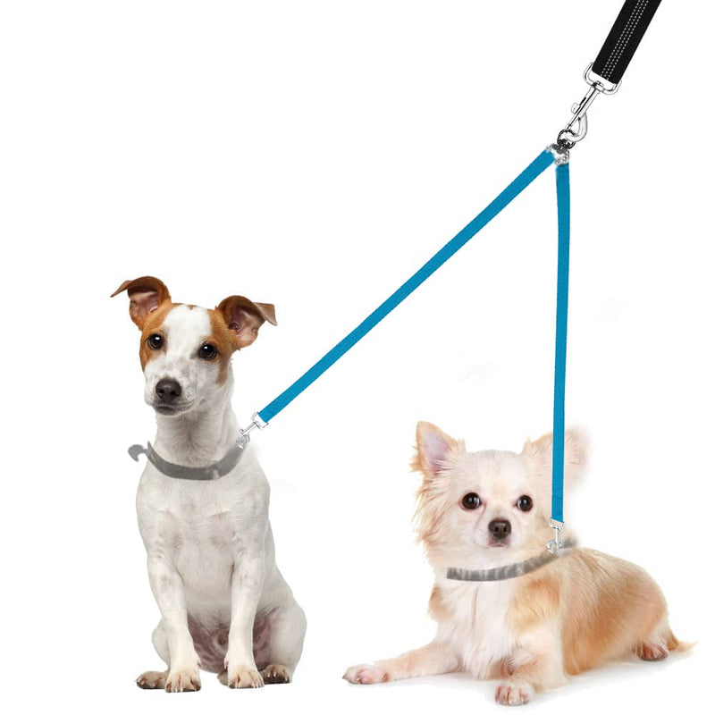Dog Lead Double Lead for 2 Dogs, Dog Lead Double Lead for Small Dogs, Pet Trainer Lead No Tangle Double Dog Double Splitter Lead Walking Trainer Lead for Two Dogs (Blue) - PawsPlanet Australia
