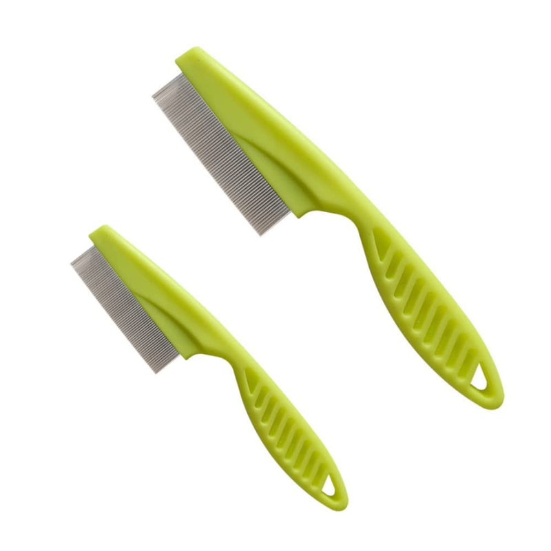 JBSTK 2 pieces pink comb rubber handle dog hair comb, flea comb for removing fleas, pet comb removing fleas, dust, dandruff and mud for dogs, cats and rabbits, green - PawsPlanet Australia