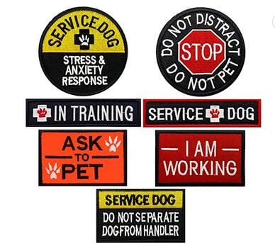 7pcs Service Dog Patches with Velcro for Dog Vest Harness. in Training, Ask to Pet, I work - PawsPlanet Australia