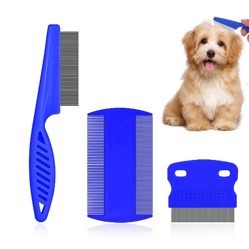 CUHZA Cat Dog Flea Comb, Pack of 3 Flea Combs for Cats, Lice Comb Dust Comb, Pet Tear Stain Remover Comb Set Pet Dog Cat Care Comb, Professional Flea Comb for Dogs and Cats - PawsPlanet Australia