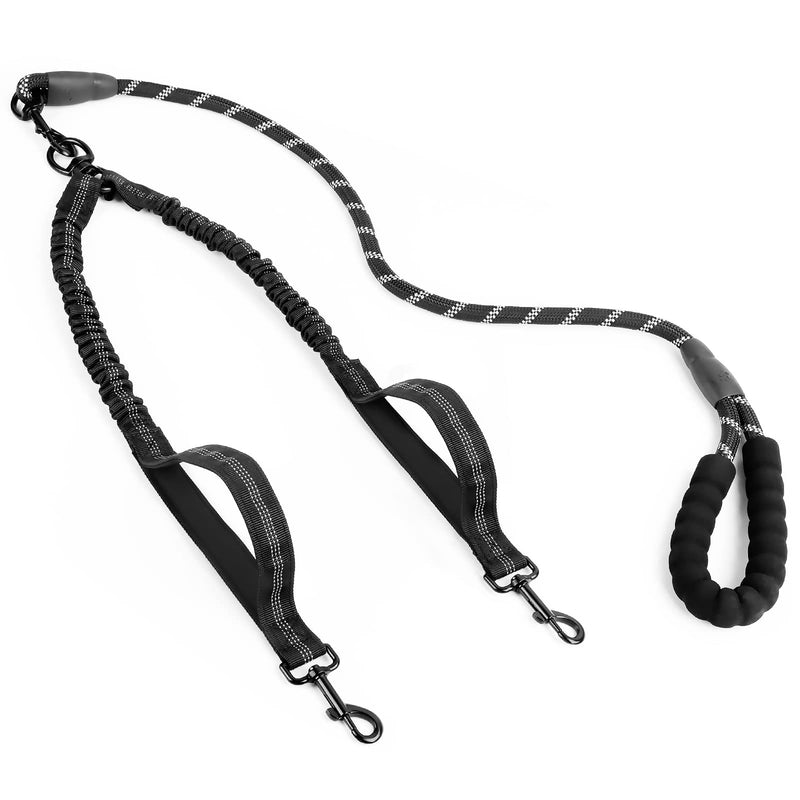 Double Leash for 2 Dogs, RUNEAY Double Leash for Dogs with Padded Handles, No Tangle Double Leashes Flexible Dog Leash Splitter for Two Dogs, Double Leash for Small & Large Dogs - PawsPlanet Australia