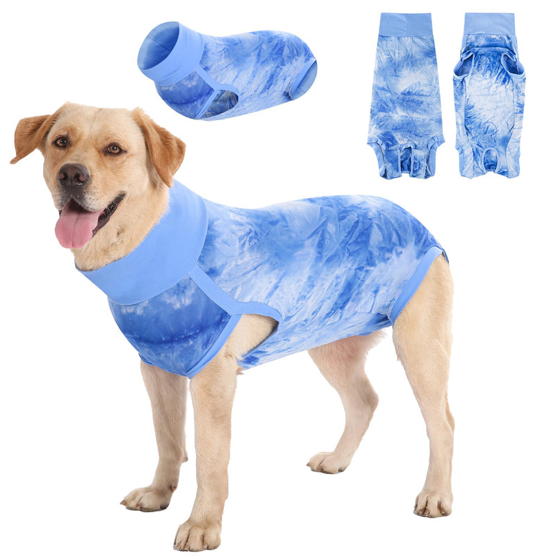 RongYiCare Dog bodysuit after surgery, dog bodysuit after castration male and female dog, castration suit for dog replacement E-collar & cone, anti-licking recovery suit for dogs after surgery (S (pack of 1), blue) S (back: 36-43 cm, weight: 9 -14KG ) - PawsPlanet Australia