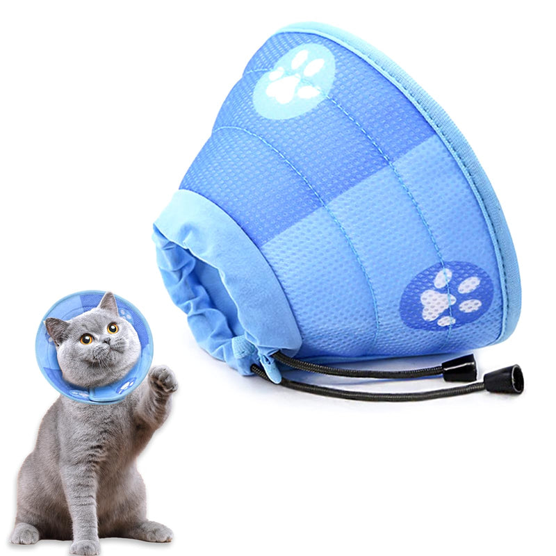 Cat Neck Brace, Adjustable Neck Brace, Soft Cat Cone Collar with Anti-Leak Function, After Surgery and Injuries for Puppies, Small Dogs and Cats (Blue-M) M - PawsPlanet Australia