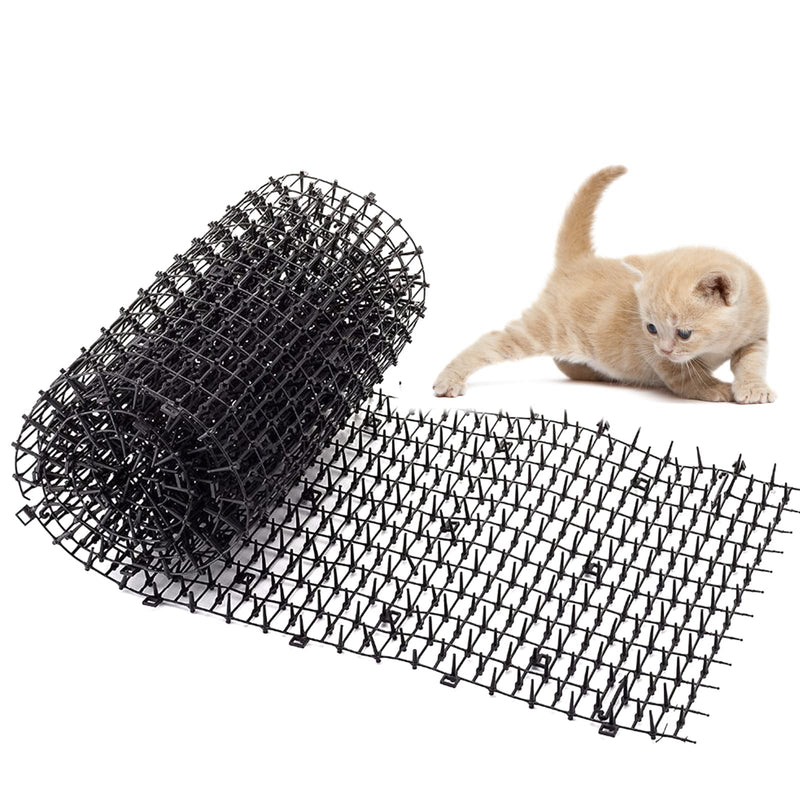 Transparent cat repellent mat, 30 * 200cm mat with spikes for peaceful defense against cats and other animals, thorn grid animal barrier, cat mat for garden, fence, anti-cats network (black) black - PawsPlanet Australia