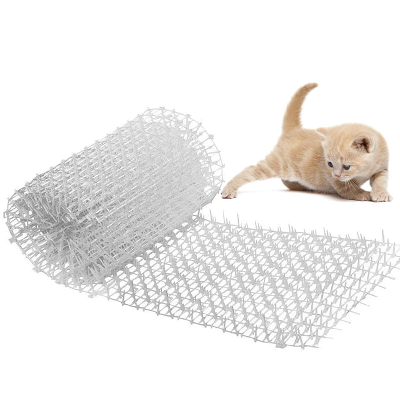 Transparent cat repellent mat, 30 x 200 cm mat with spikes for peaceful defense against cats and other animals, thorn grid animal barrier, cat mat for garden, fence, anti-cats network (white). - PawsPlanet Australia