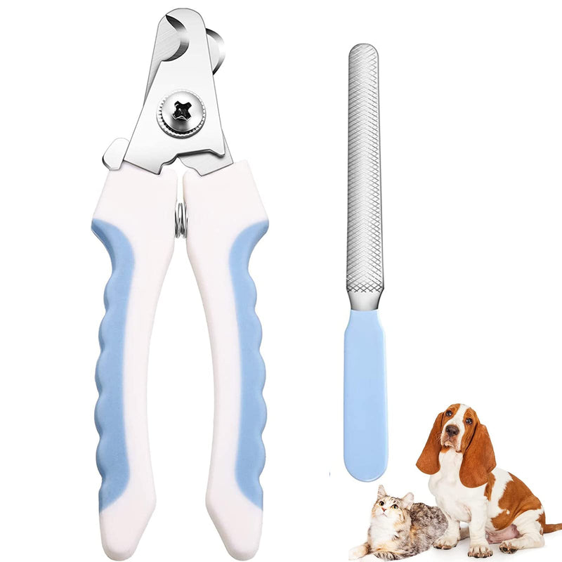 Professional claw scissors for dogs and cats - stainless steel claw pliers with nail file - high quality claw care cutter for pets - nail clippers with safety protection L - PawsPlanet Australia