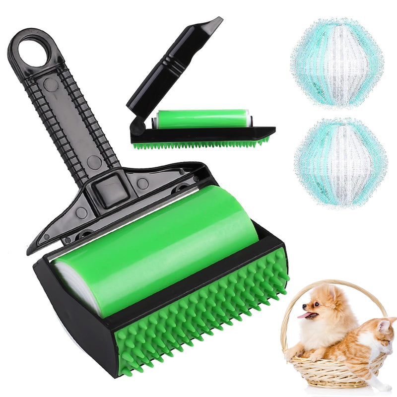 Cyiecw Washable Stick It Roller, Reusable Lint Roller, Sticky Roll Animal Hair Remover, Cat Hair Remover with 2 Lint Balls, Lint Roller for Animal Hair, Car Seats, Carpets, Clothing - PawsPlanet Australia