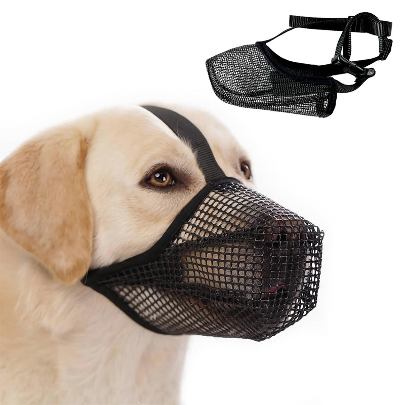 Muzzle for dogs, ZoneYan muzzle medium dogs, muzzle Labrador, muzzle rounded mesh, mesh dog muzzle, prevents biting, chewing and barking (L) L - PawsPlanet Australia