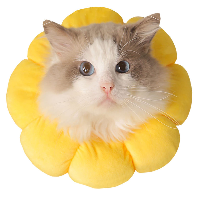 XSQD Neck Collar Cat Collar Soft Cat Protective Collar Anti Bite Safety Adjustable Protective Collar, Recovery After Surgery or Wound, Pets Small Dogs Kittens (M) Yellow M - PawsPlanet Australia
