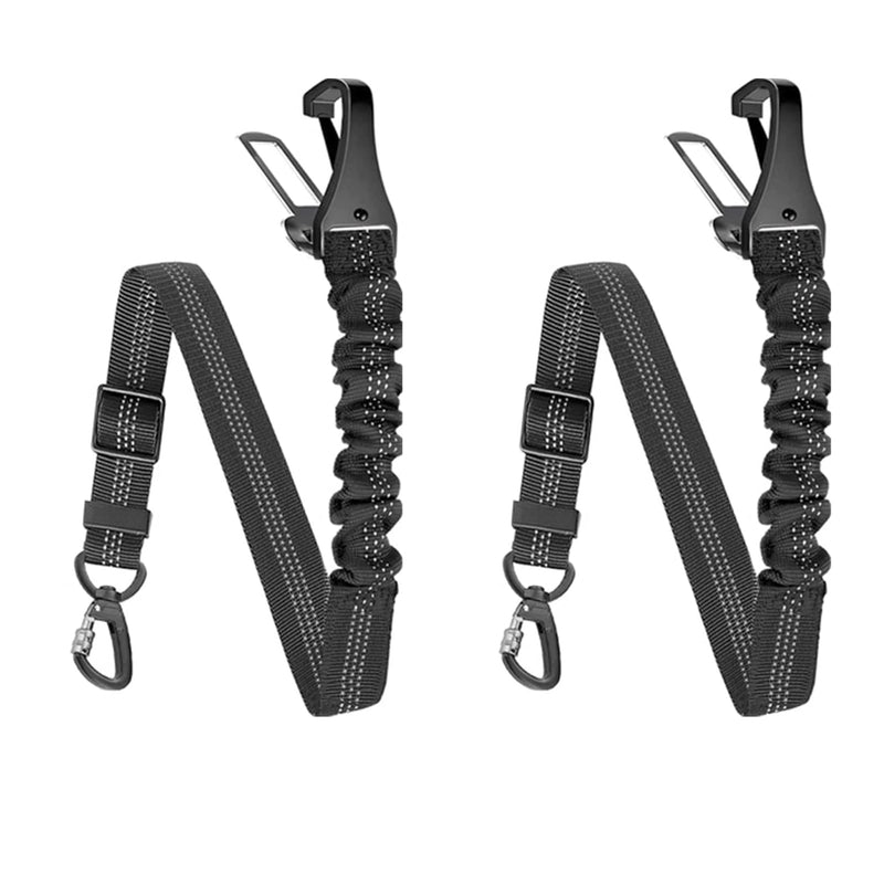 2 Pack Dog Car Seat Belt, 54-90cm Durable Dog Car Harness, 360 Degree Swivel Attachment, Headrest Dog Car Seat Belt, Dog Buckle, for Dogs, Cats and Pets(Black) black - PawsPlanet Australia