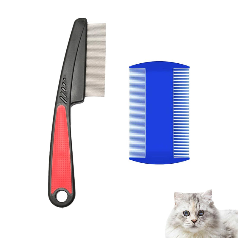 2 pieces flea comb, flea comb for cats and dogs, lice comb dust comb, lice comb dust comb for dogs cats, effective against fleas and lice, professional flea comb for dogs and cats - PawsPlanet Australia