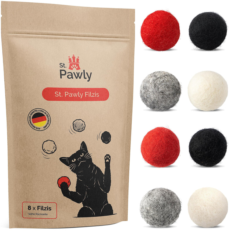 ST.PAWLY® Felzis - cat toys - felt balls cats - cat toys self-employment - sustainable toys for cats - interactive cat ball - 100% sheep wool - natural cat toys - PawsPlanet Australia