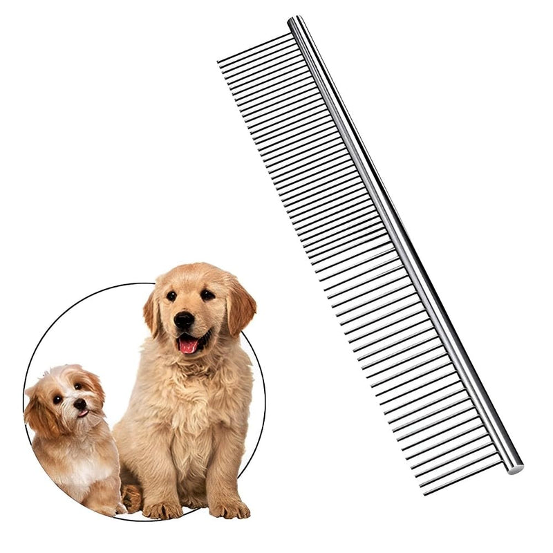 Dog Combs Pet Steel Comb Pet Comb Stainless Steel Pet Grooming Comb for Removing Tangles and Knots, Poodle Grooming Deshedding Tool - PawsPlanet Australia