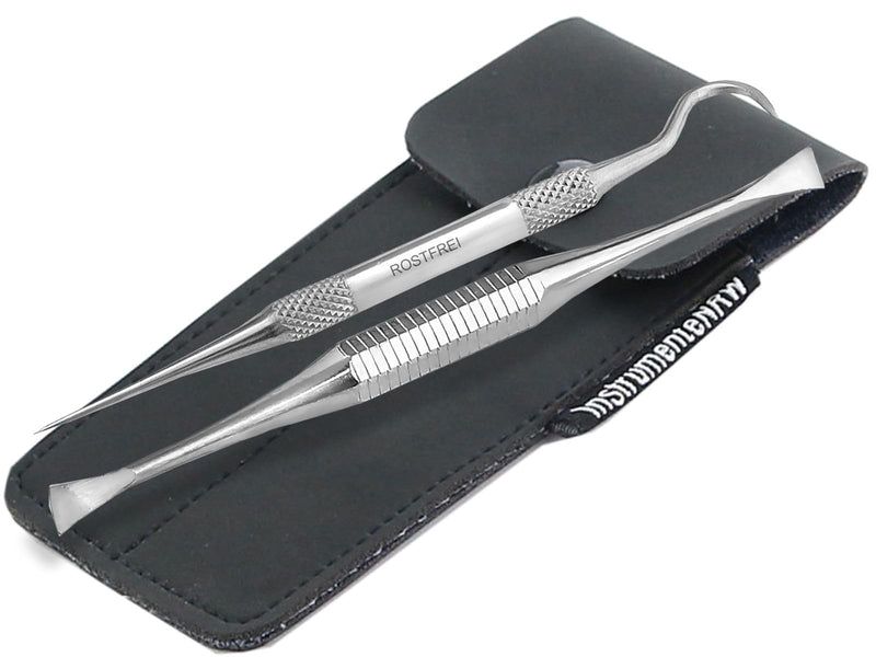 Dog Mini Tartar Scraper Tartar Remover Set with Case Toothpick Tooth Cleaner Pet Dental Care for Animals Made of Stainless Steel Also for cats or rabbits as teeth cleaning - PawsPlanet Australia