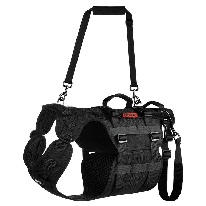 OneTigris Dog Harness, Invictus Support Harness, Lifting Harness for Medium Large Dogs, Safety Harness with 3 Handles, Removable Adjustable Shoulder Straps and Rear Leg Straps M Black - PawsPlanet Australia
