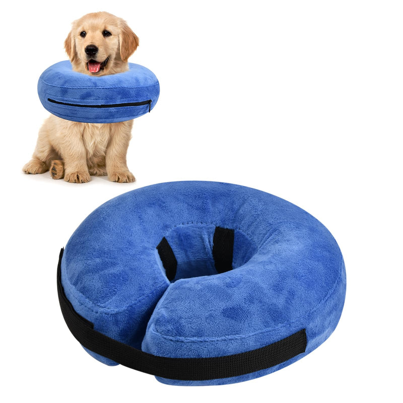 Inflatable collar for pets, dog protective collar, inflatable pet collar, soft adjustable comfortable neck collar for dogs and cats recovery after operations, anti-bite/lick (S) S - PawsPlanet Australia