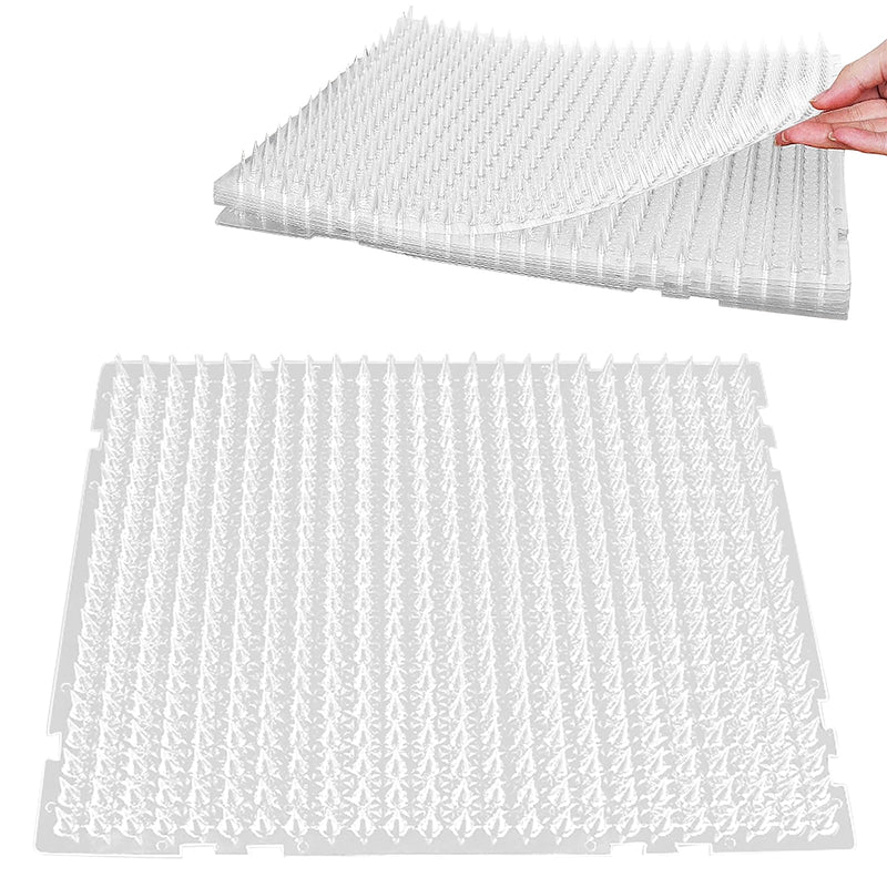 Cat repellent mat for outdoor use, 8 pieces repellent against cats, reusable deterrent mats for cats and dogs, 34 x 42 cm deterrent training for indoor and outdoor use, spike mat devices, white - PawsPlanet Australia