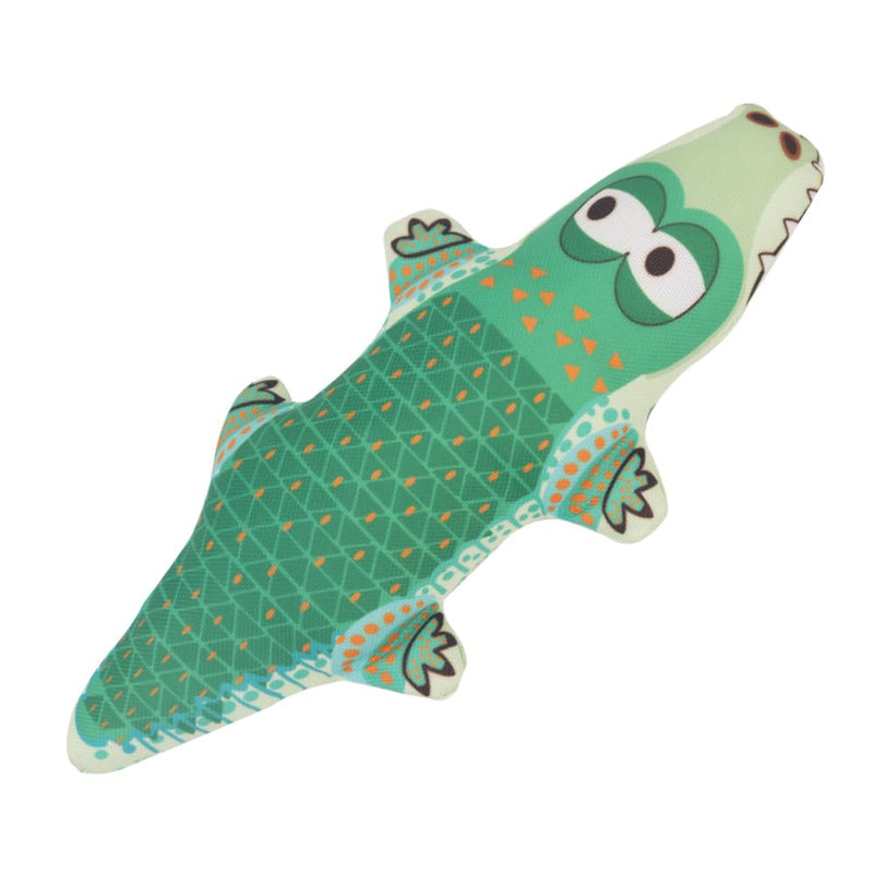 COMFPET Squeaky Dog Plush Toy, Interactive Dog Toy Clean Teeth Puppy Chew Toy, for Small Breed Puppies (Green Crocodile) Green - PawsPlanet Australia