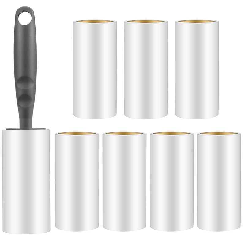 8 rolls of lint roller for clothing, lint roller for animal hair, 480 sheets of self-adhesive paper with 1 dispenser, lint rollers for clothing, sofa, carpet, hair, dust, dog fur, cat fur, bed - PawsPlanet Australia