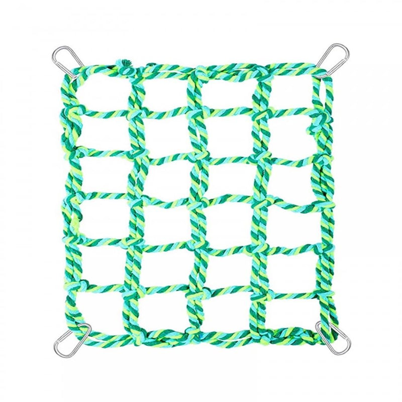 Budgie Climbing Net, Colorful Bird Rope Climbing Net, Small Animal Grid Hammock Hanging Toy for Bird, Parrot, Small Animal, Hamster, Squirrel, 28x20 cm green - PawsPlanet Australia