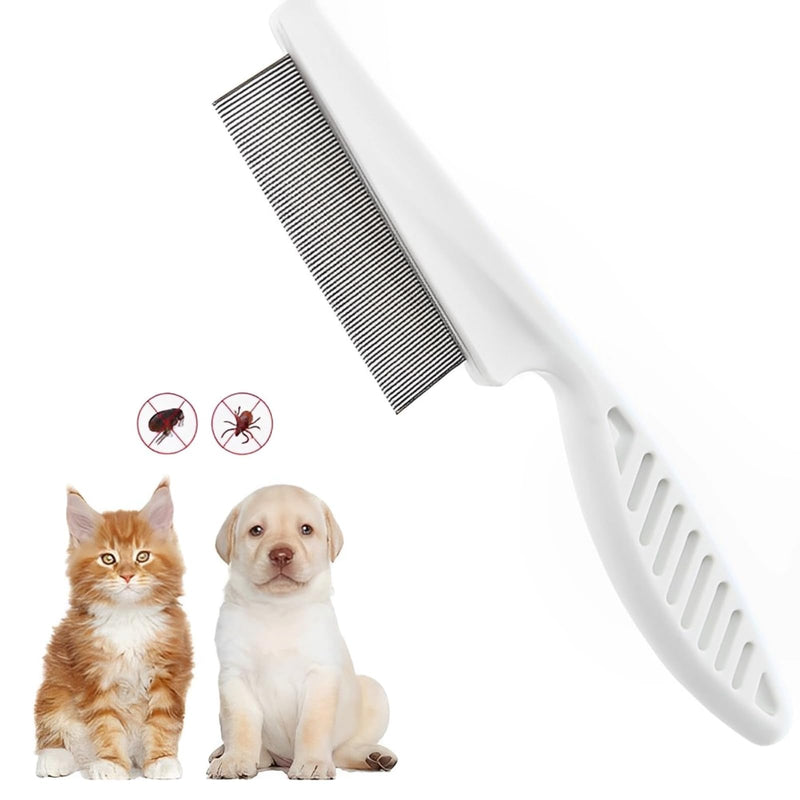 Flea comb for dogs and cats, professional dog combs, pet comb for removing fleas, lice comb, dust comb with rounded metal teeth for gentle care - PawsPlanet Australia