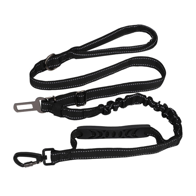 Dog Leash 2-in-1 Dog Seat Belt for Car with Universal Plug Adjustable Training Leash Dog Belt for Puppies Small Medium Large Dogs Black - PawsPlanet Australia