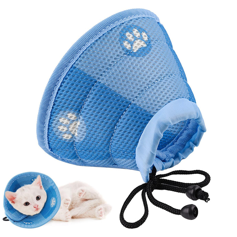 Neck Brace for Dogs and Cats, Adjustable Neck Brace Cat Collar, Circumference 14-24 cm for Recovery Collar, Soft Collar Cone After Surgery and Injuries, Pet Elizabethan (Blue, S) - PawsPlanet Australia
