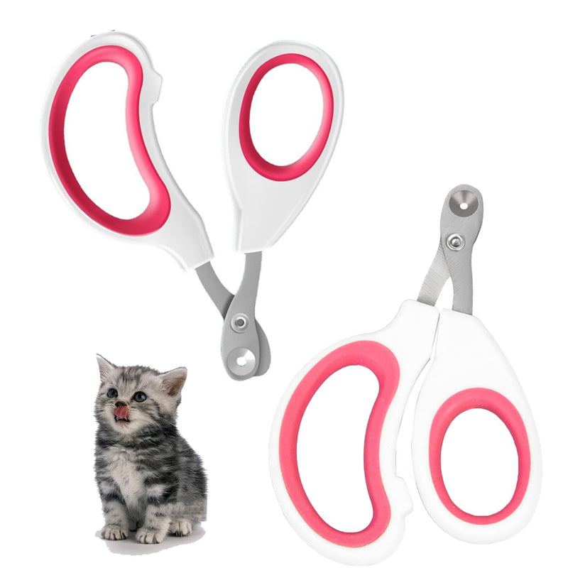 FIBOUND 2 pieces claw care cutters, claw scissors, cats, stainless steel claw scissors, claw cutters, cat nail clippers for small dogs, puppies, cats, rabbits, small animals (rose red) - PawsPlanet Australia