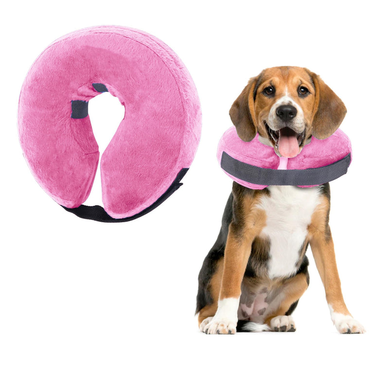Inflatable Neck Brace for Dogs Cats, Inflatable Dog Collar Neck Brace for Recovery After Surgery or Wounds, Pets Adjustable Protective Collar (Pink S) Pink S - PawsPlanet Australia