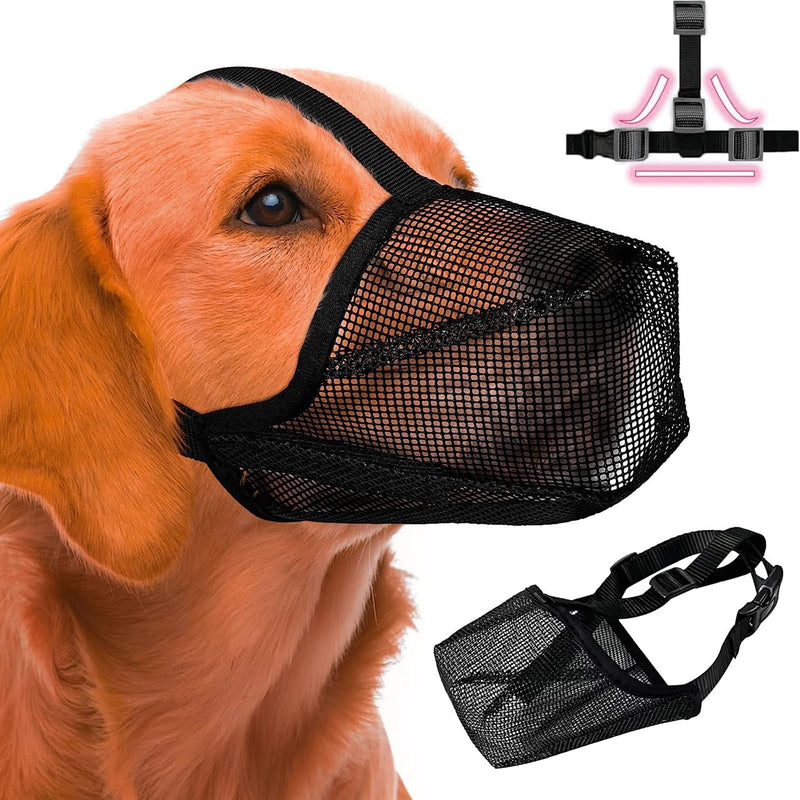 Exsbtay Mesh Dog Muzzle, Muzzle for Dogs, Basket Muzzle for Dogs, Breathable Pet Mask Dog Training Muzzle for Small Medium Large Dogs (M, Black) - PawsPlanet Australia