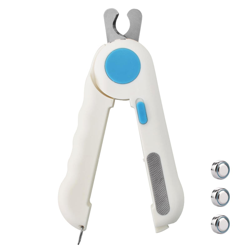 Cat claw scissors, nail clippers with LED light for dogs and cats, with nail file and splash-proof protection device, professional trimmer tool for medium-sized small animals, pets, claw care - PawsPlanet Australia