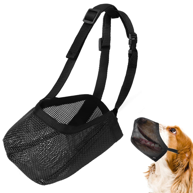 Muzzle for dogs, soft adjustable mesh muzzles, muzzle for dogs with rounded mesh, muzzle for small medium large dogs (L) L - PawsPlanet Australia